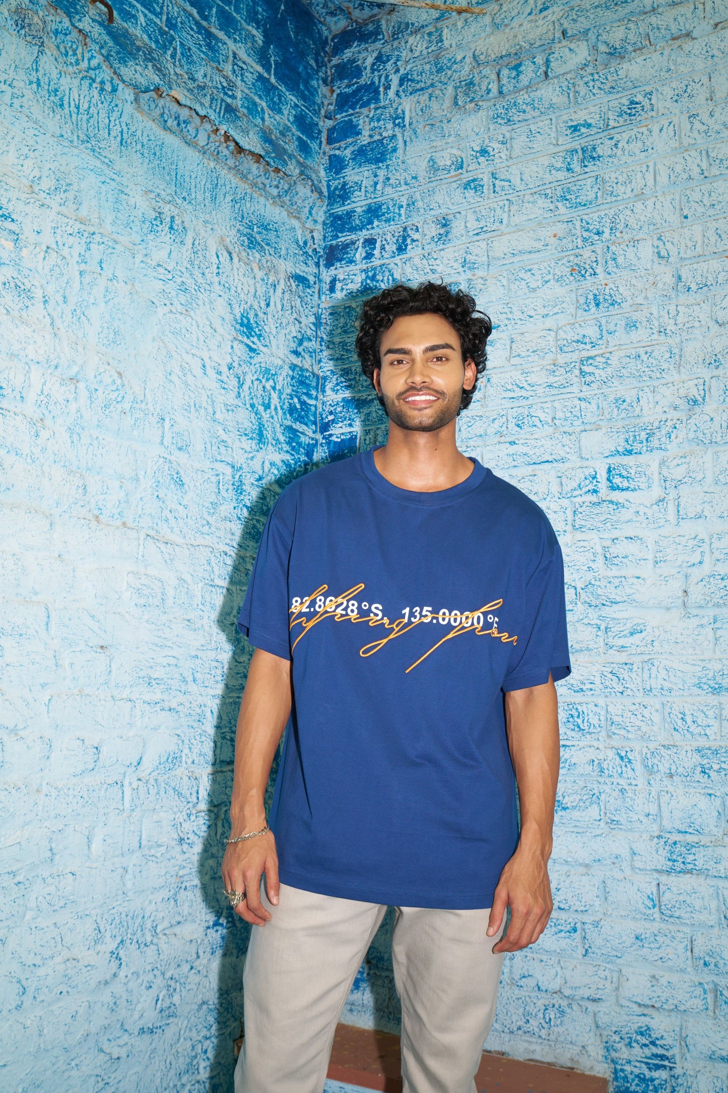 Penguin Print T shirt - Estate Blue
