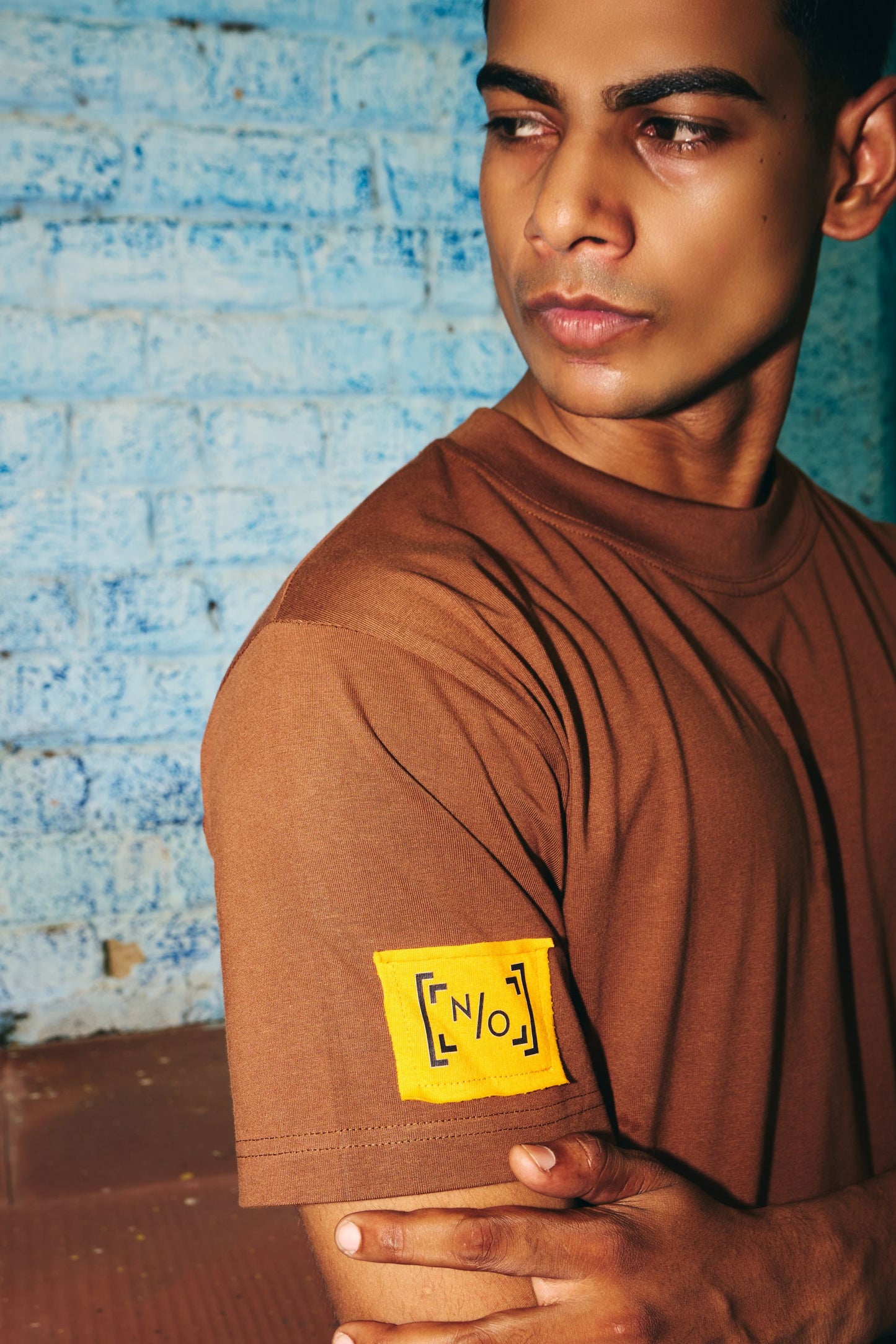 Pocket Unisex Oversize T shirt - Rich Bison Brown