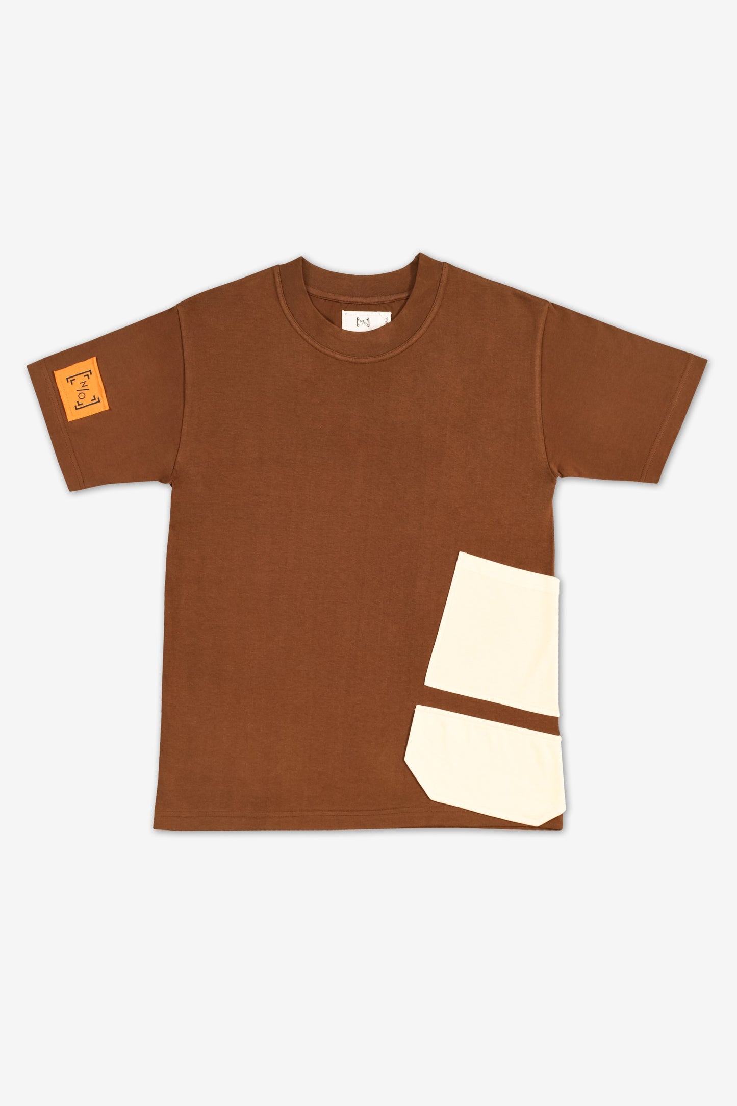 Pocket Unisex Oversize T shirt - Rich Bison Brown