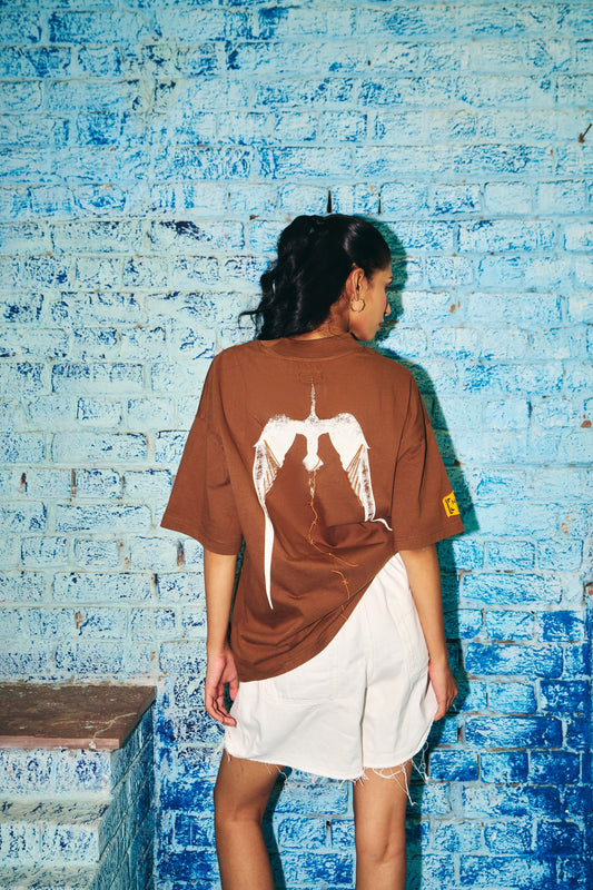 Rapture Bird T shirt - Rich Bison Brown