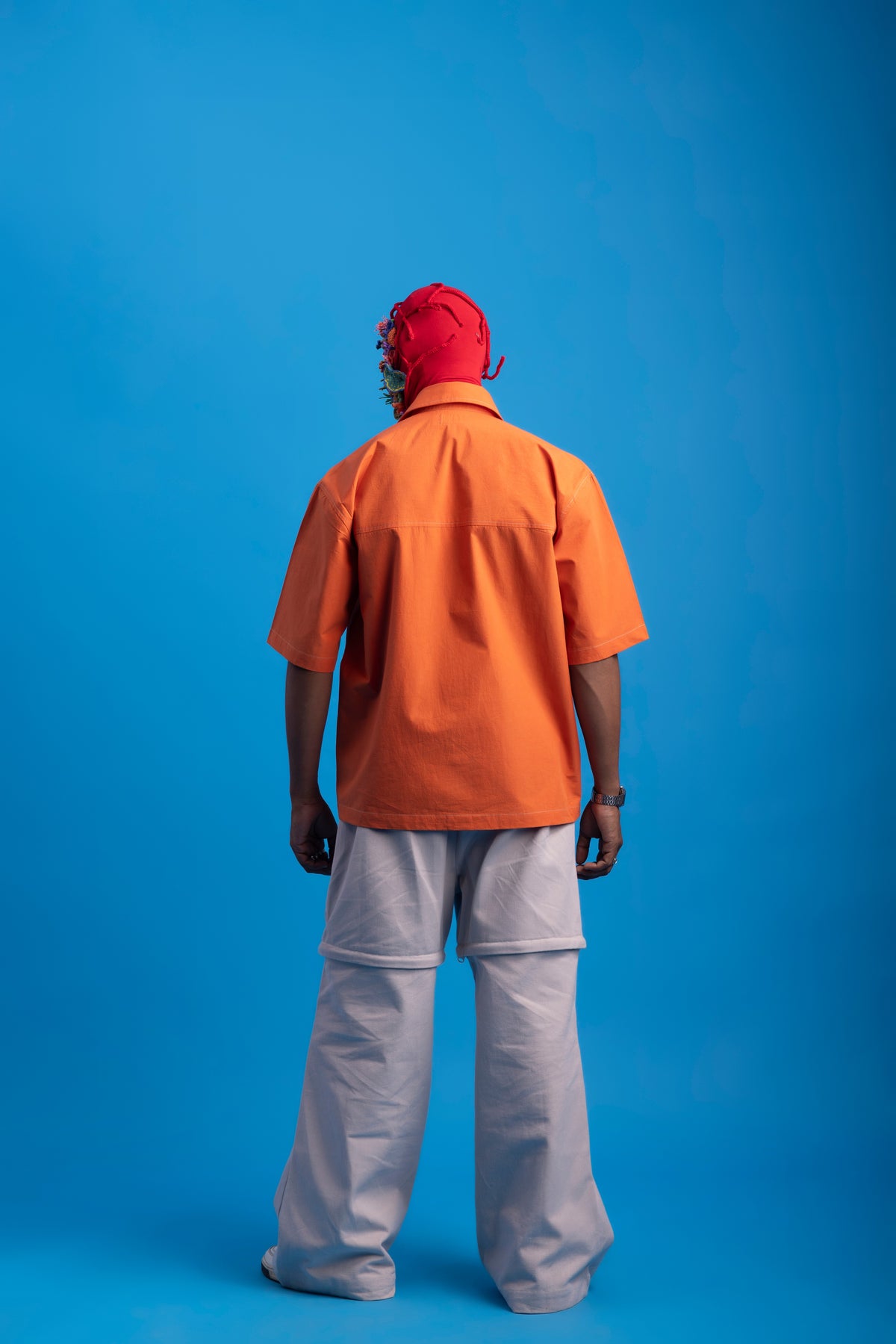 Panel Shirt- Coral Orange