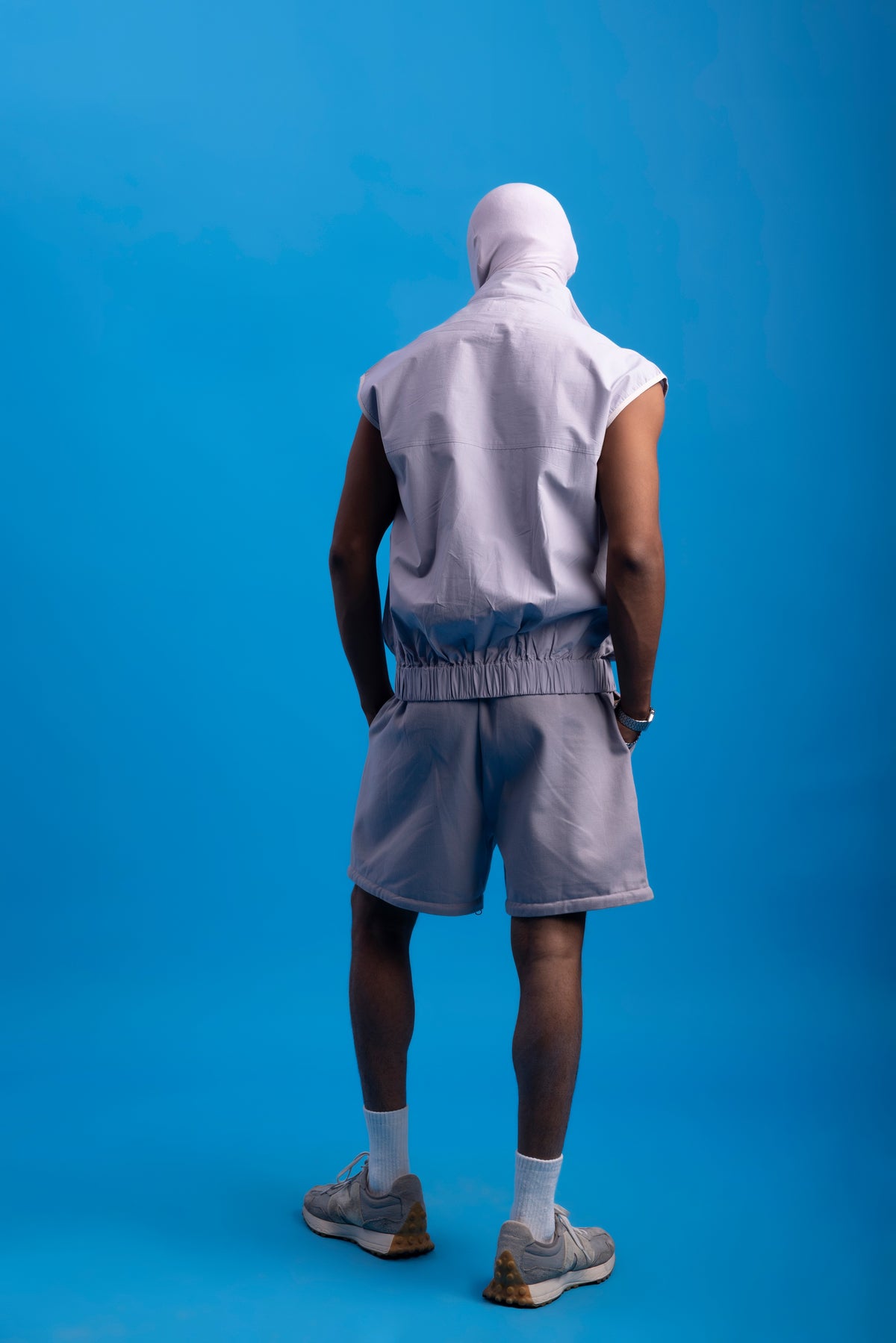 Undefined Half Jacket- Stark grey with Bleached sand piping