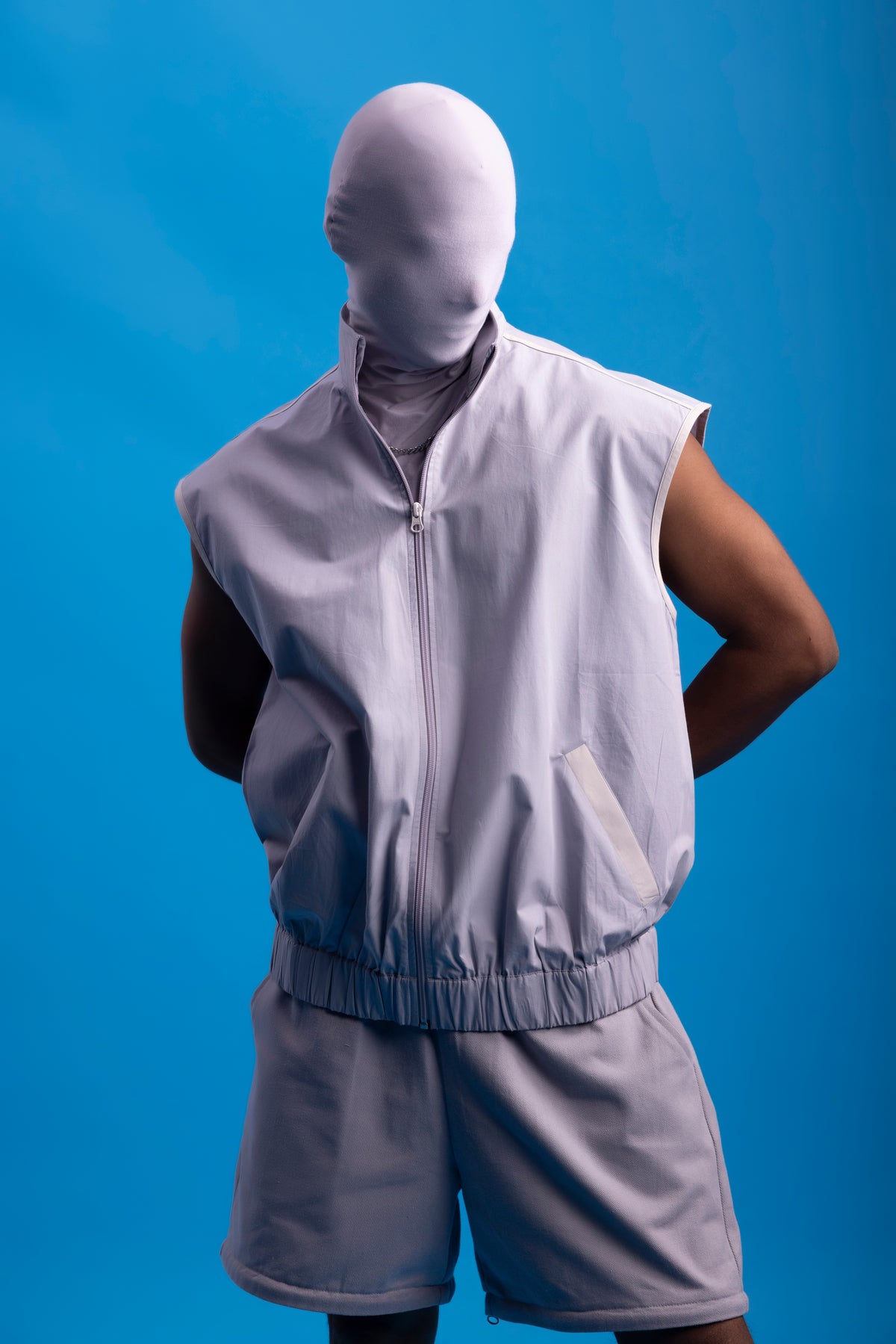 Undefined Half Jacket- Stark grey with Bleached sand piping