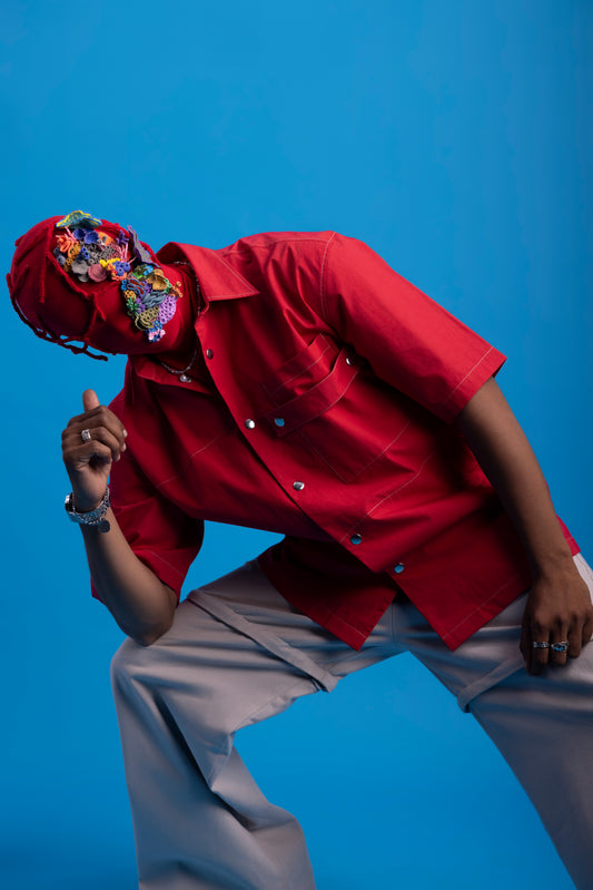 Panel Shirt-Reef Red