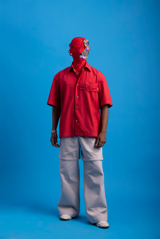 Panel Shirt-Reef Red