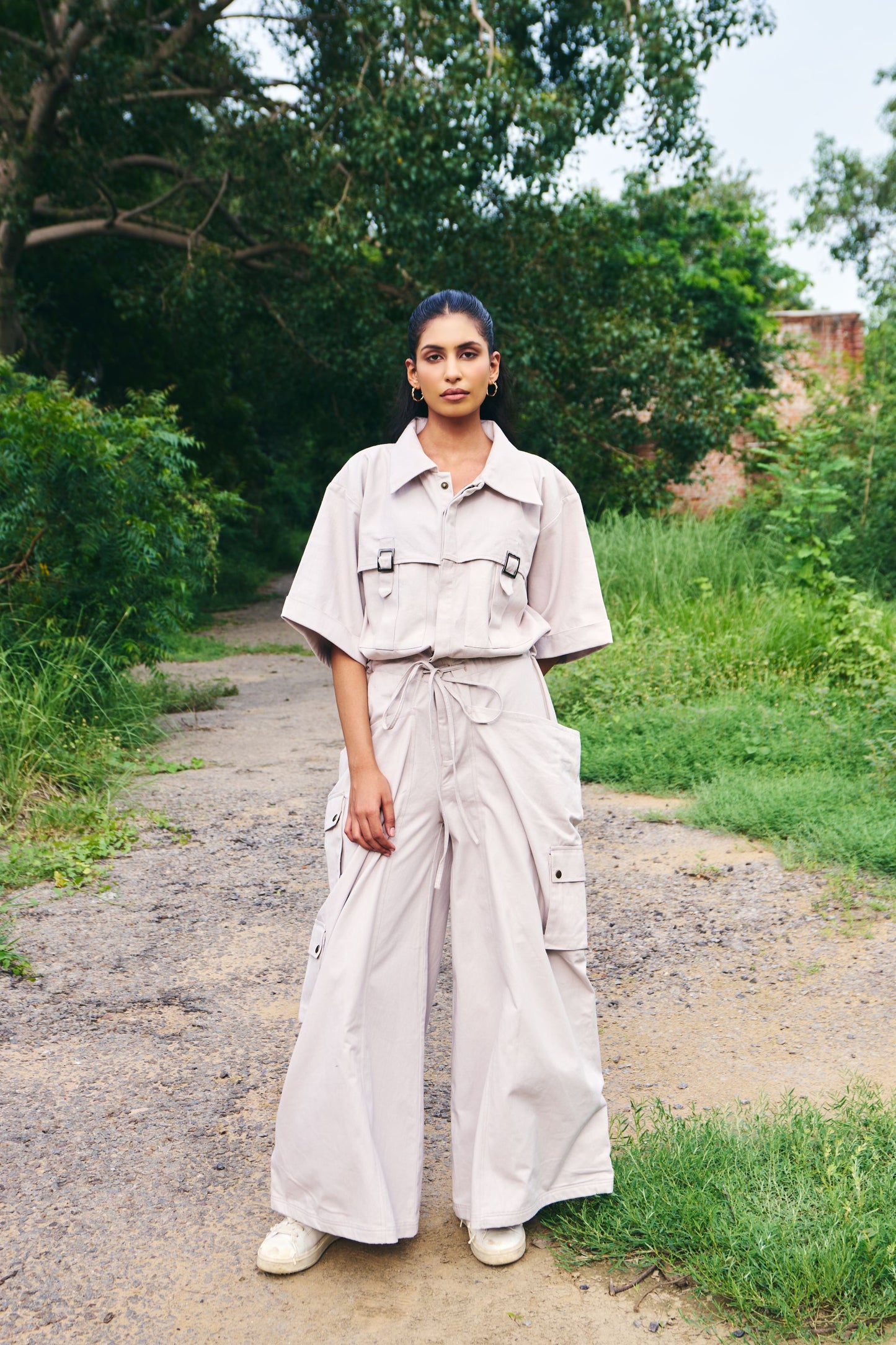 Cargo Style Overall - Mist Gray