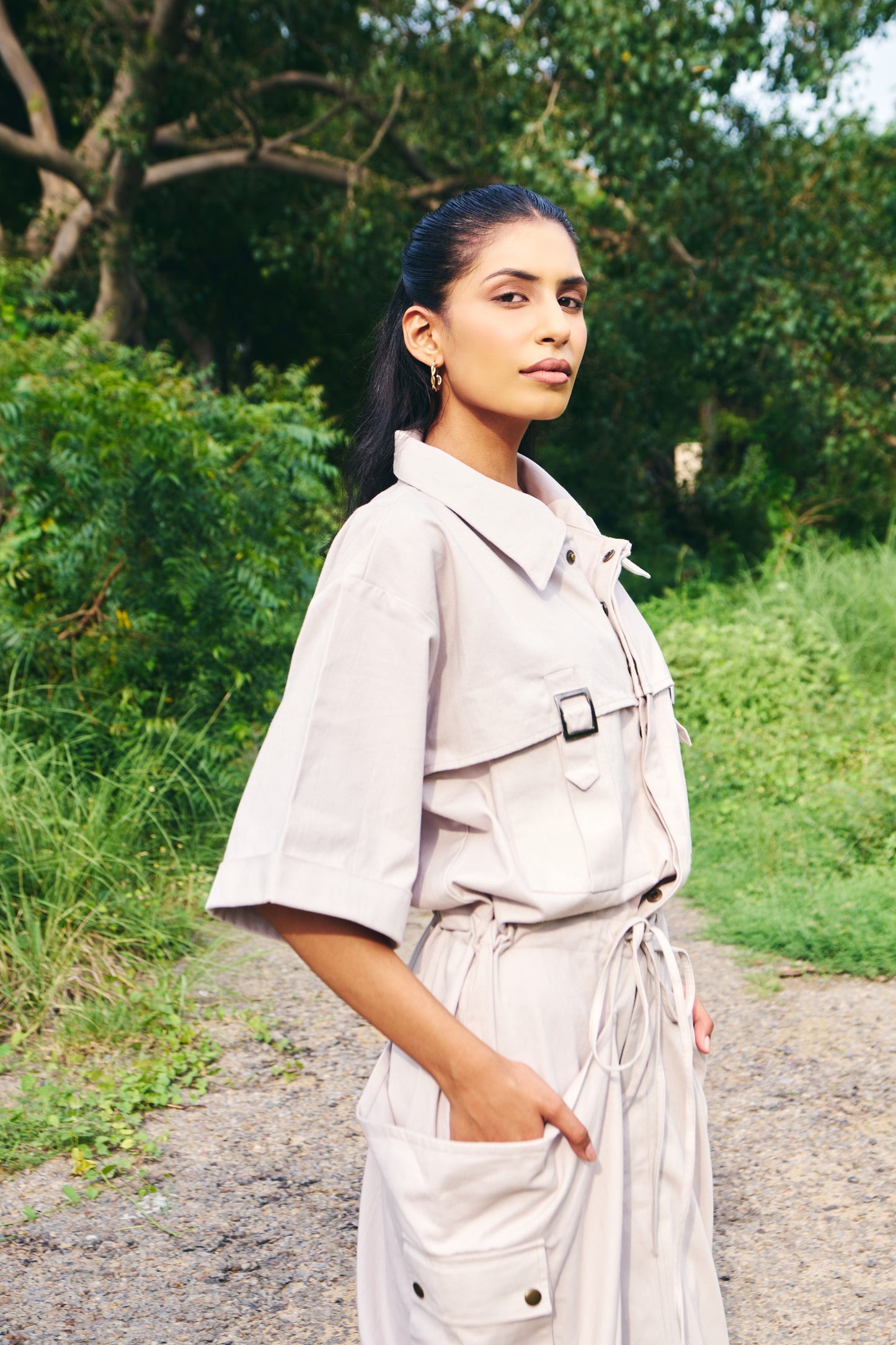 Cargo Style Overall - Mist Gray