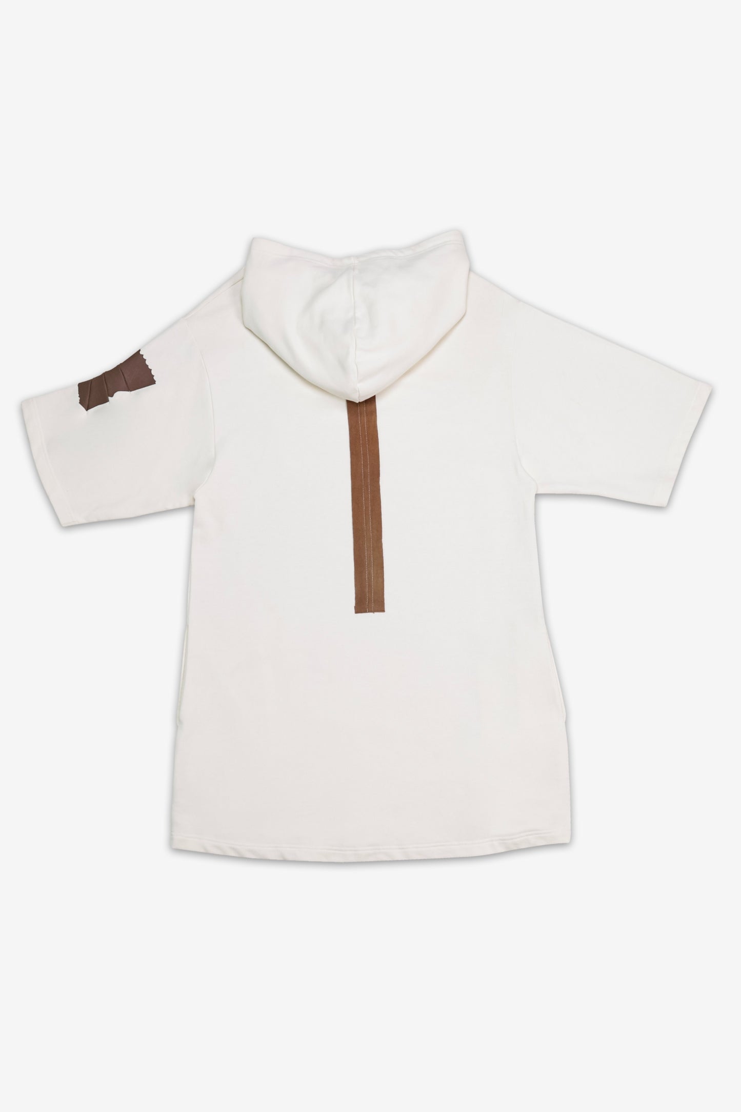 Hoodie Dress with Duct Tape Detail - Antique White