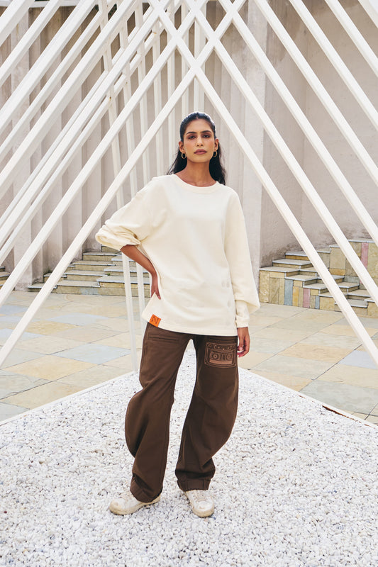 NBYO Embroidered Sweatshirt - Antique White