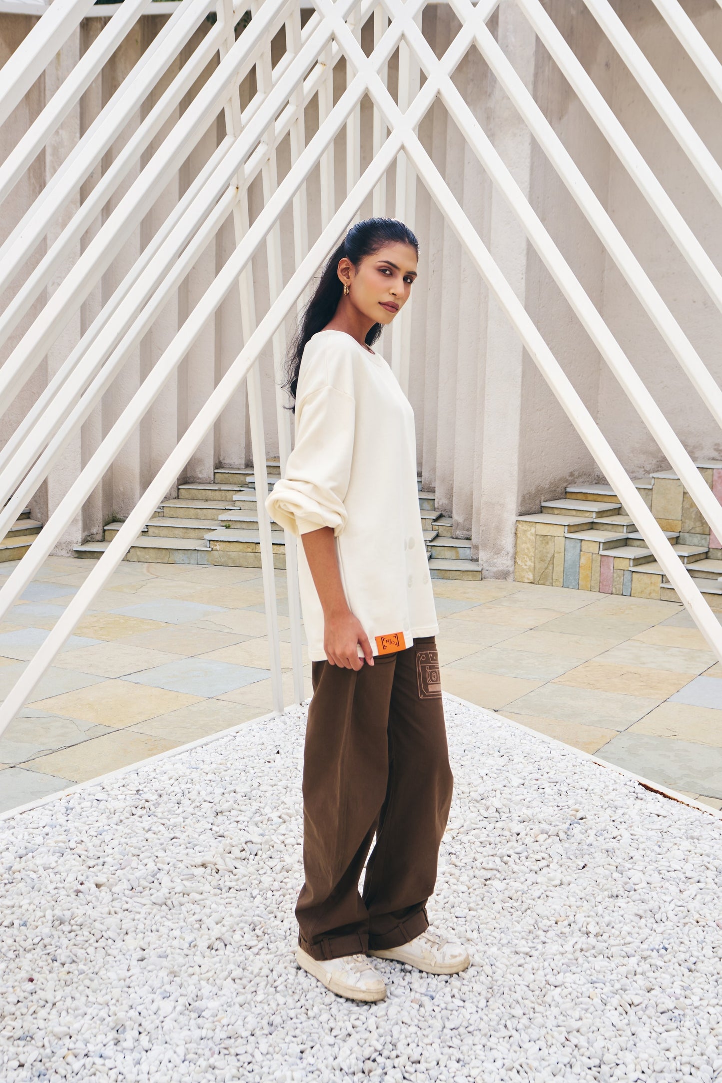 NBYO Embroidered Sweatshirt - Antique White