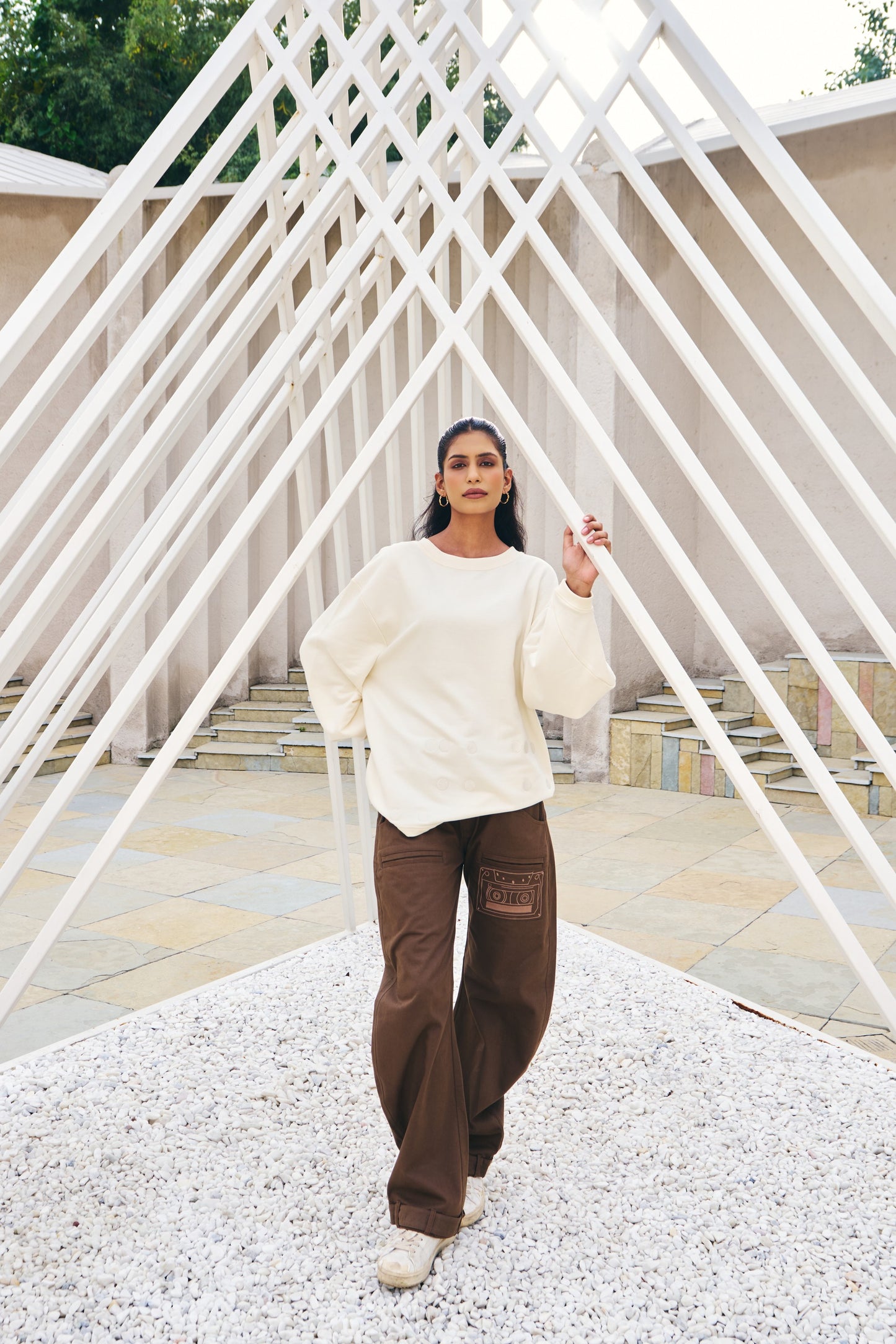 NBYO Embroidered Sweatshirt - Antique White