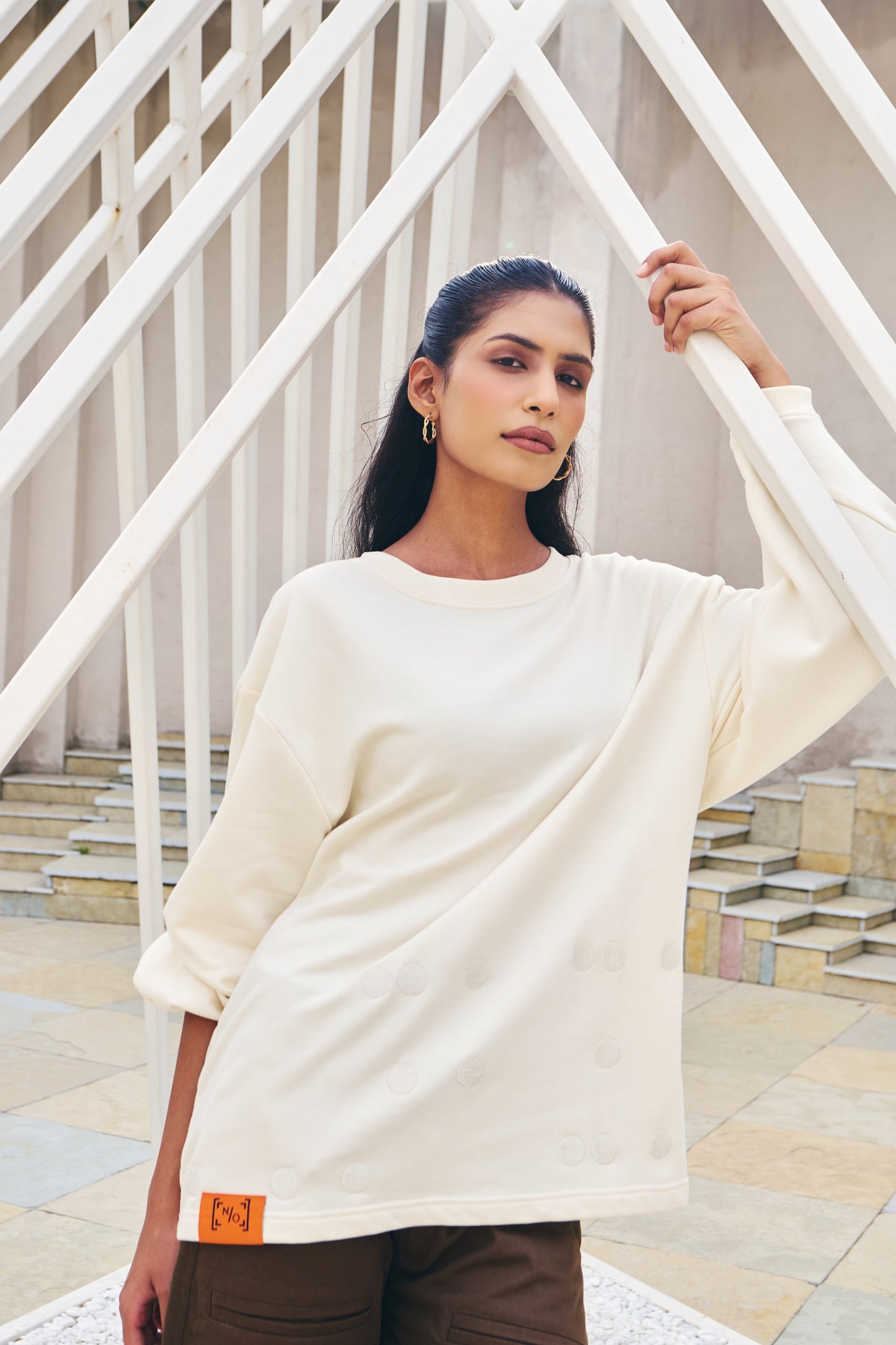 NBYO Embroidered Sweatshirt - Antique White