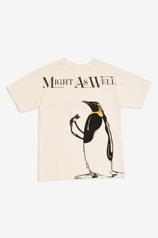 Penguin Print T shirt - Ancient White