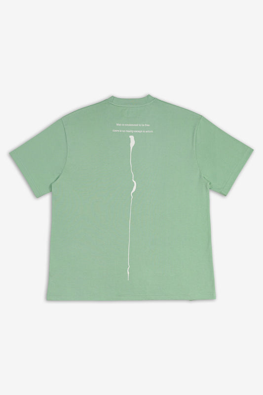 Triangle cut T shirt - Quiet Green
